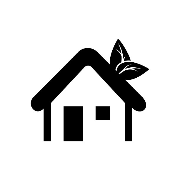 白色背景上的生态房屋图标图片下载