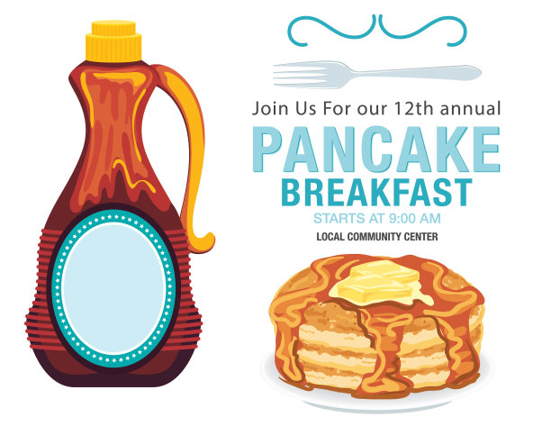 煎饼早餐会邀请函模板图片下载