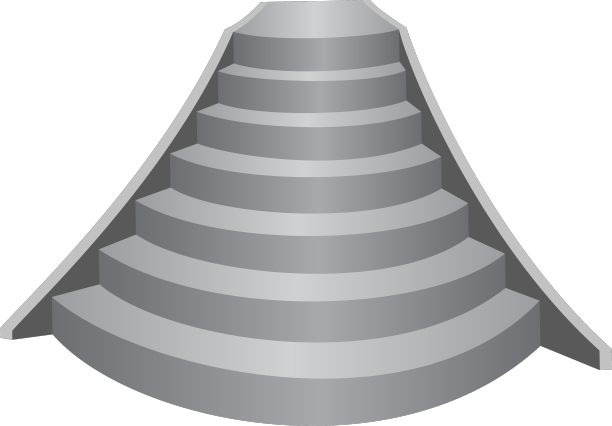 逼真的楼梯前视图白色背景图片下载