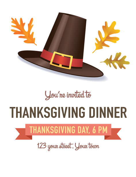 感恩节晚餐邀请模板或背景图片下载