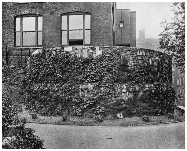 伦敦的古董照片:古罗马城墙图片下载