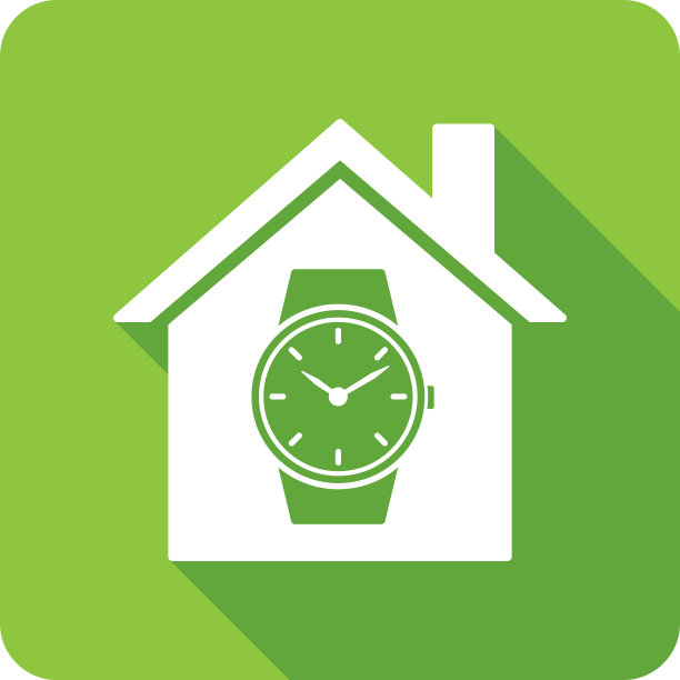 房屋手表图标剪影图片下载