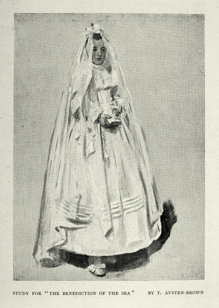 托马斯·奥斯丁·布朗的《大海的祝福》，19世纪90年代，维多利亚艺术图片下载
