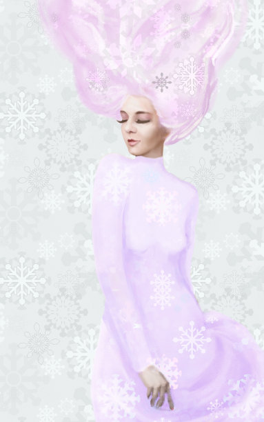 半弯的女人，闭着眼睛，头发在风中飘动图片下载