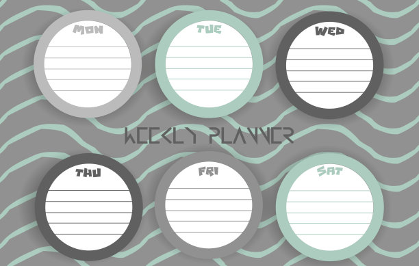 周报，日记，现代平面风格的规划理念。待办事项列表注释在彩色抽象几何背景。图片下载