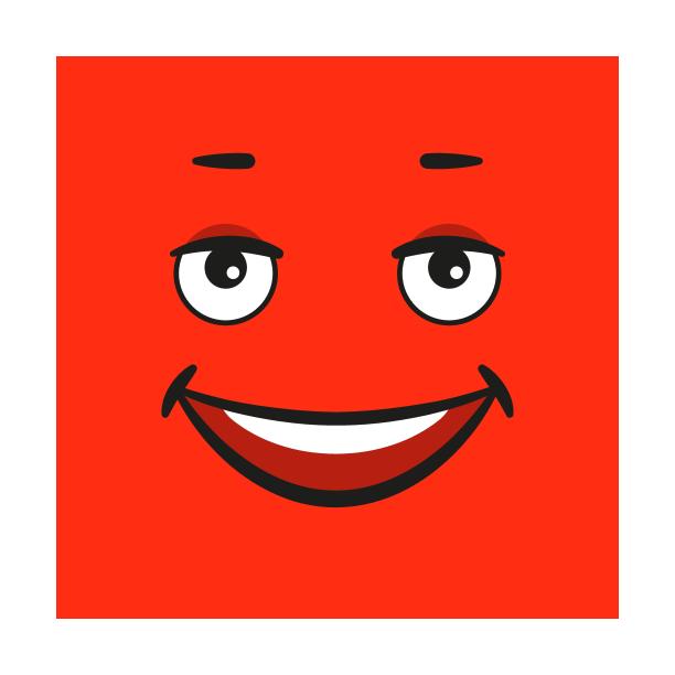 带有大大的微笑的表情，大笑的情绪和情绪。卡通矢量插图可爱的角色的化身图片下载