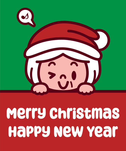 戴圣诞帽的奶奶祝您圣诞快乐，新年快乐图片下载