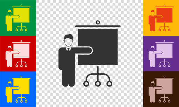 教师图标，商人用商业图表解释。图片下载