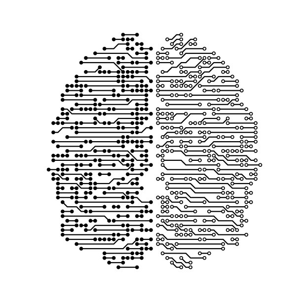 电路板大脑的俯视图图片下载