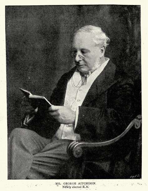 英国建筑师George Aitchison的照片，阅读的书，维多利亚19世纪图片下载