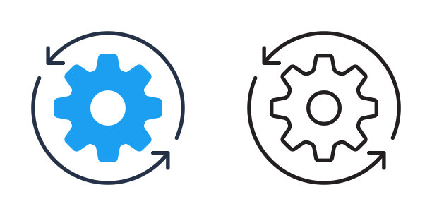 带齿轮图标的手图片下载