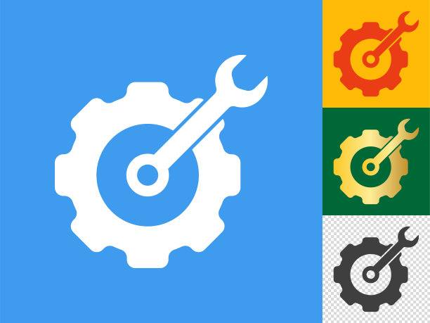 齿轮和扳手图标集。图片下载