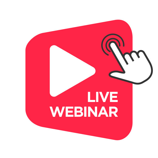 现场网络研讨会图标，在线播放培训研讨会，互联网流媒体横幅按钮，矢量插图股票插图图片下载