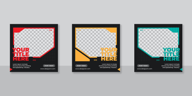 健身房和健身社交媒体张贴横幅模板图片下载