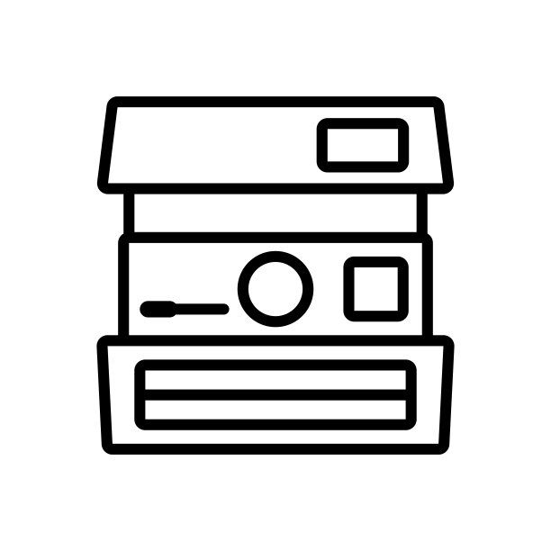 相机矢量图标。完成在现代黑色线性风格孤立在白色背景。图片下载