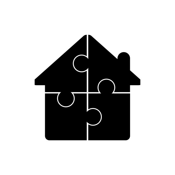 房屋拼图图标商业建筑图片下载
