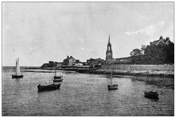 英国多塞特郡的古董照片:从斯瓦纳奇码头眺望图片下载