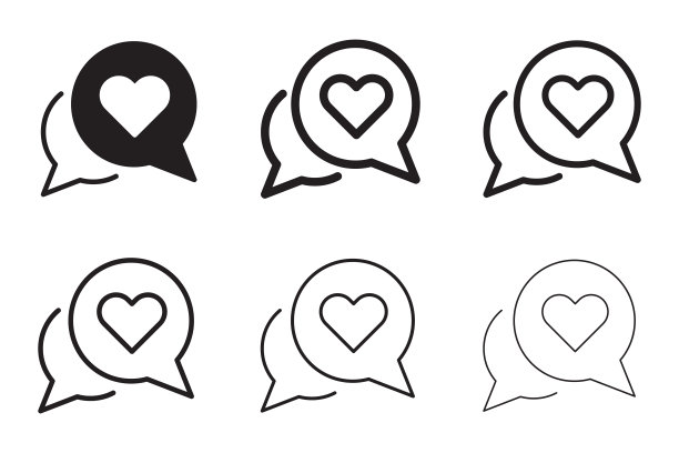 爱心言语泡泡图标图片下载