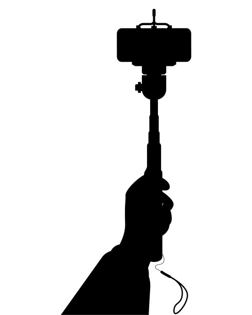 用伸缩臂自拍。图片下载