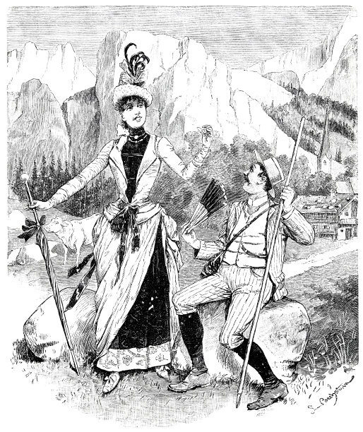 女人问同伴她的风景背景是否适合她图片下载