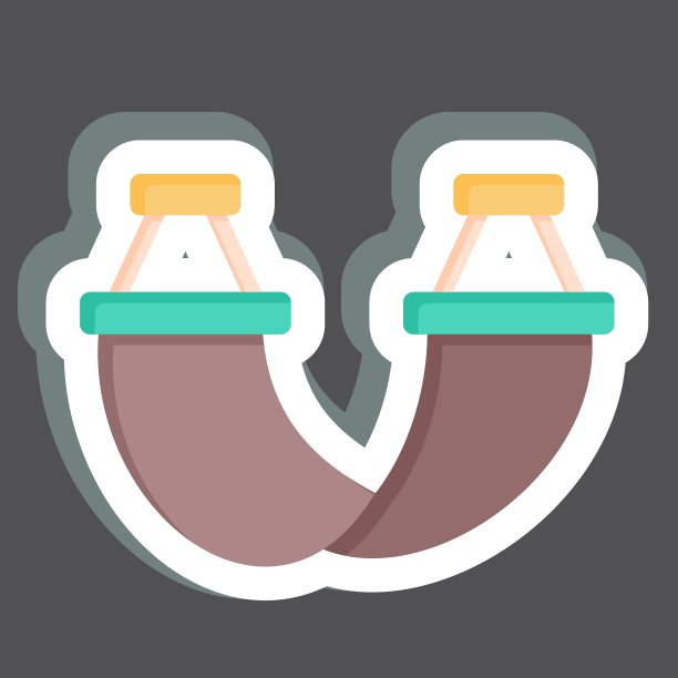 贴纸吊床。与露营符号有关。简单的设计可编辑。简单的说明图片下载