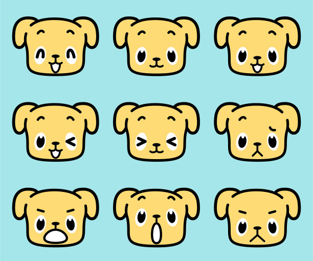 小狗可爱面部表情图标图片下载