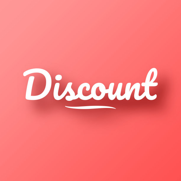 折扣。图标在红色背景与阴影图片下载