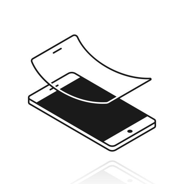 屏幕保护器。白色背景上反射的图标图片下载