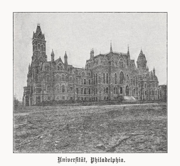 College Hall(宾夕法尼亚大学)，美国费城，半色调印刷，1899年出版图片下载