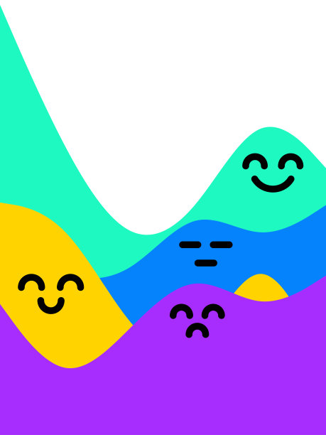 波浪图案上的表情符号图片下载