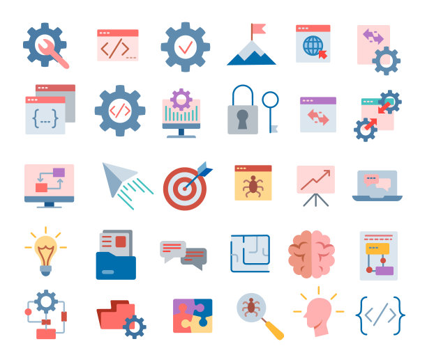 Web开发平面图标集图片下载