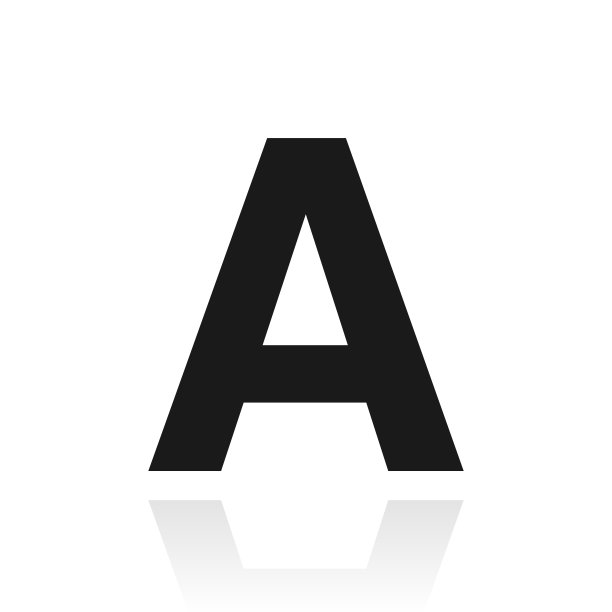 字母a，白色背景反射图标图片下载