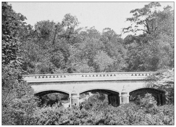 纽约的古董照片:桥，展望公园，布鲁克林图片下载