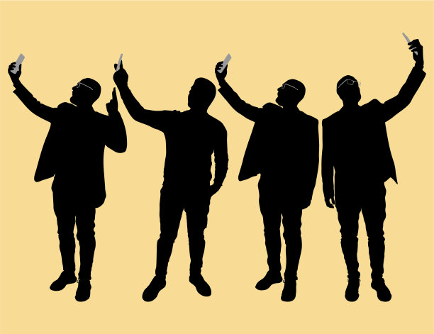 不同的自拍姿势。图片下载