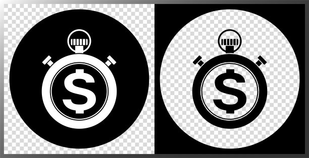 秒表图标与美元。图片下载