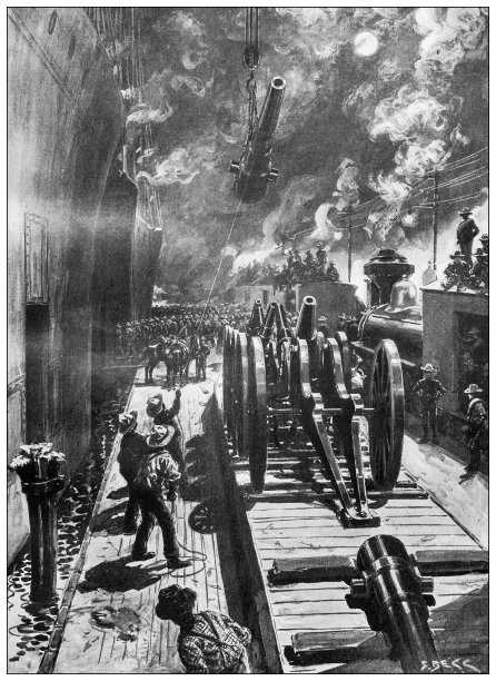 英国杂志上的古董图片:美西战争，开往古巴的船只图片下载