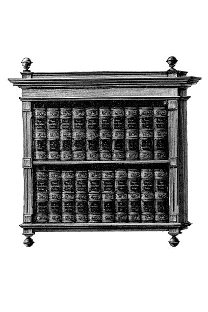 放书的古董书架图片下载