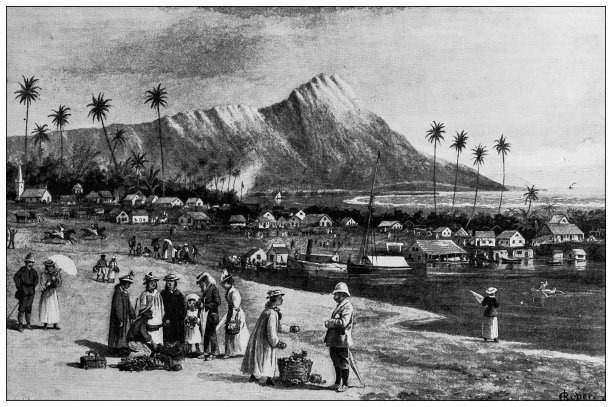 来自英国杂志的古董图片:美国吞并夏威夷，檀香山图片下载