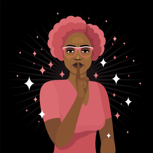 一个非裔美国女孩沉默不语。图片下载