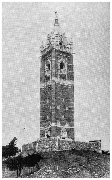 来自英国杂志的古董图片:布里斯托尔布兰登山的卡伯特塔图片下载