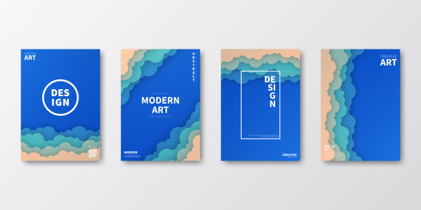 宣传册模板排版，蓝色封面设计，商业年报，传单，杂志图片下载