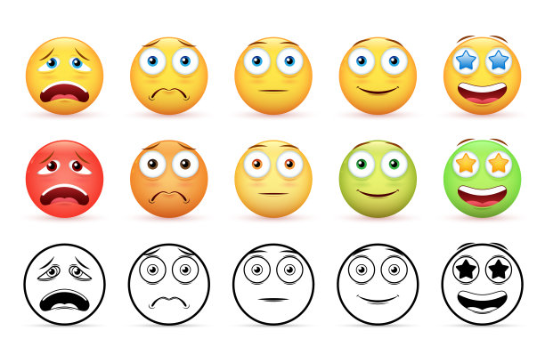 满意度表情符号。图片下载