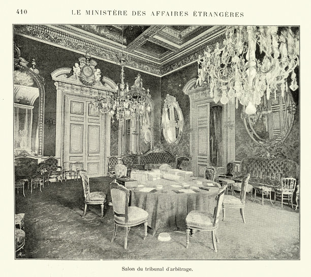 19世纪，法国巴黎奥赛码头，法国外交部的仲裁法庭沙龙图片下载