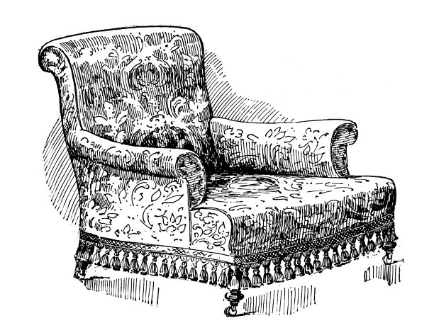 古董图片来自英国杂志:家具，扶手椅图片下载