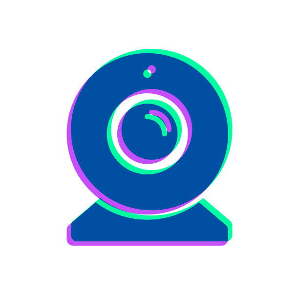 摄像头。图标与两种颜色叠加在白色背景上图片下载