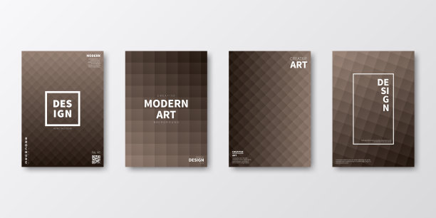 宣传册模板排版，棕色封面设计，商业年报，传单，杂志图片下载