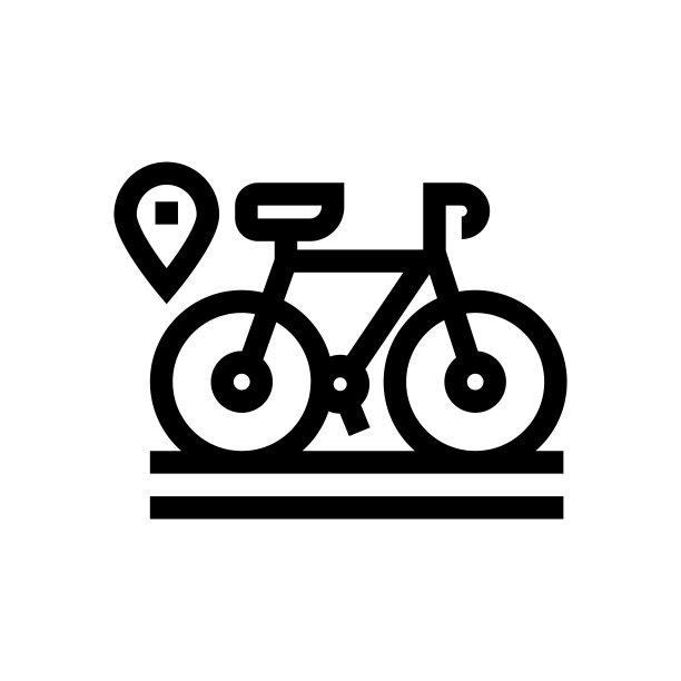 自行车路线图标，设计，像素完美，可编辑笔触。标志、标志、符号。地图和导航，地图引脚。图片下载