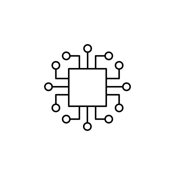 芯片线条图标可编辑笔画图片下载