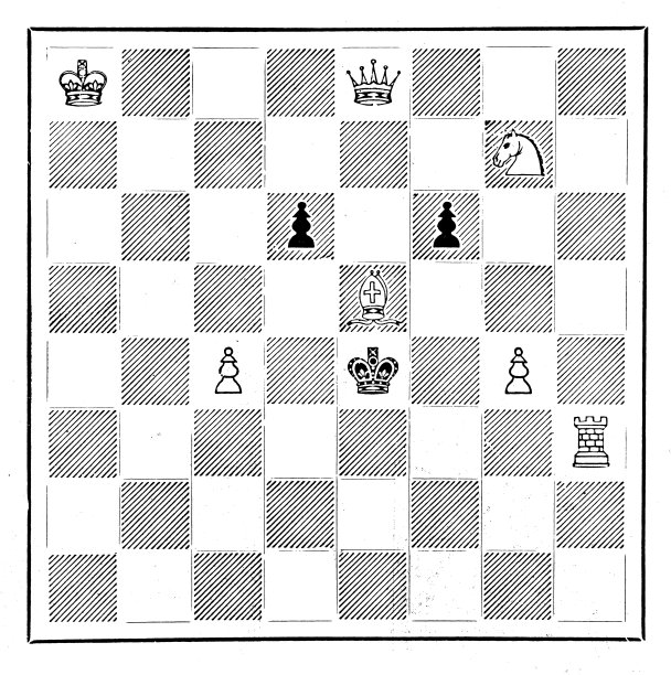 来自英国杂志的古董图片:国际象棋测验，白棋棋和两步棋图片下载