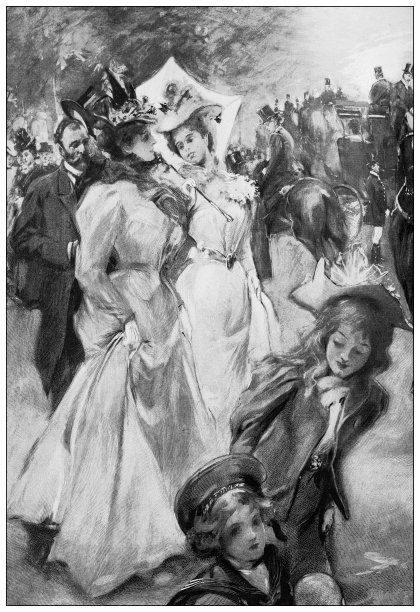 来自英国杂志的古董图片:海德公园图片下载